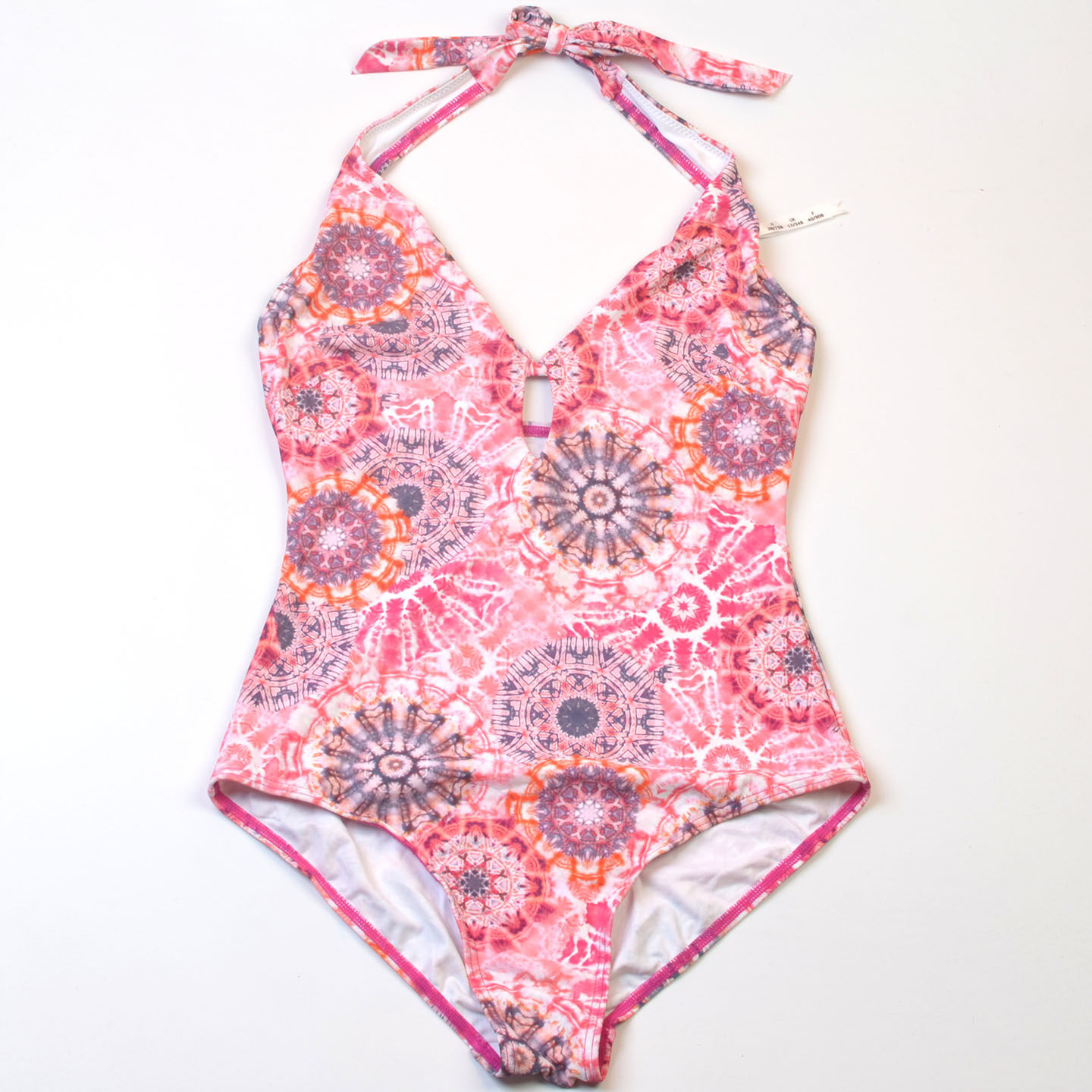 美国品牌ESP**海边度假印花挂脖舒适修身连体泳衣性感时尚泳装