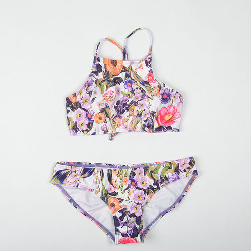 外贸品质比基尼小胸肚兜精美印花