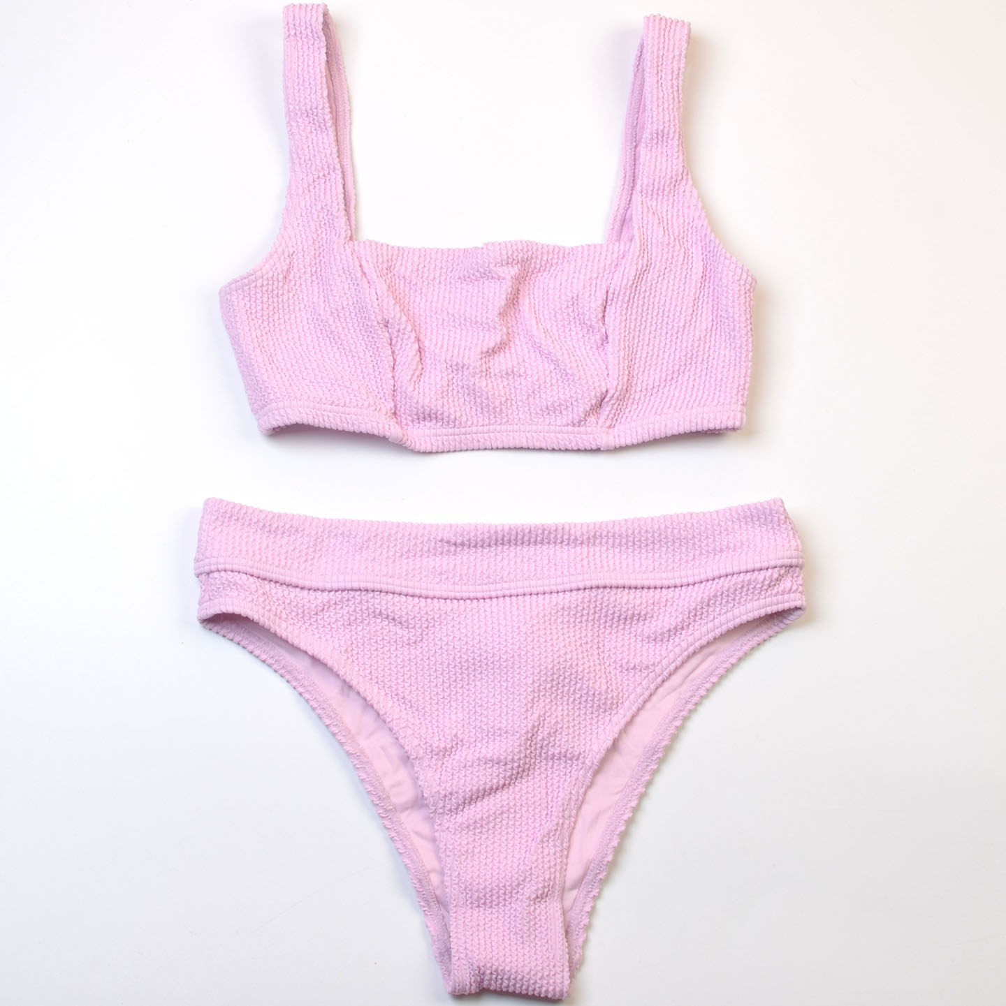 澳洲品牌Bil*度假显瘦纯色方领比基尼bikini海边沙滩泳装女款