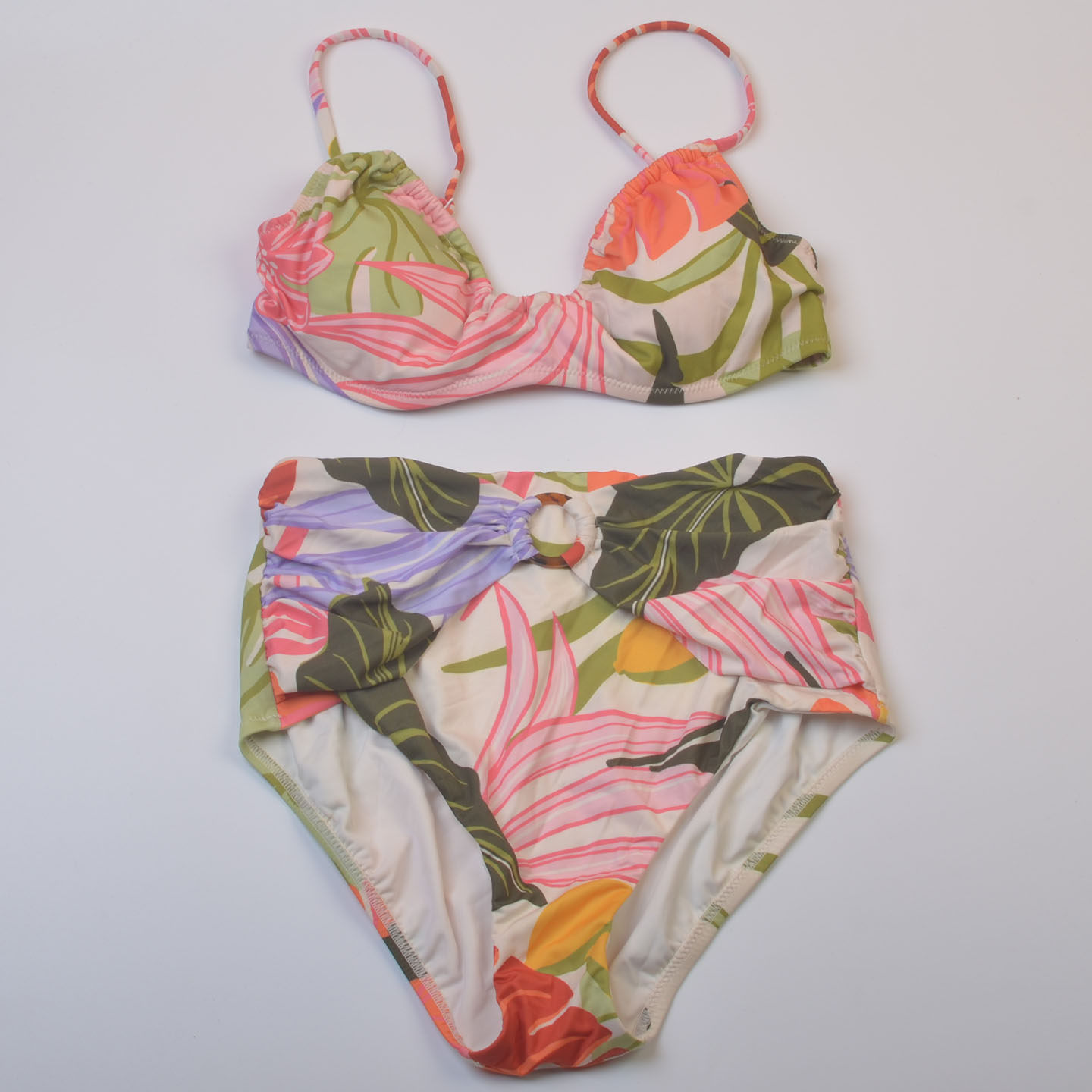 新款美国品牌Sanc**度假外贸大胸聚拢比基尼bikini温泉分体泳衣女