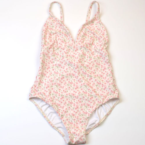 英国品牌度假印花外贸连体泳衣女