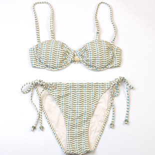 西班牙高端品牌性感钢圈聚拢比基尼度假bikini温泉泳装 女带胸垫