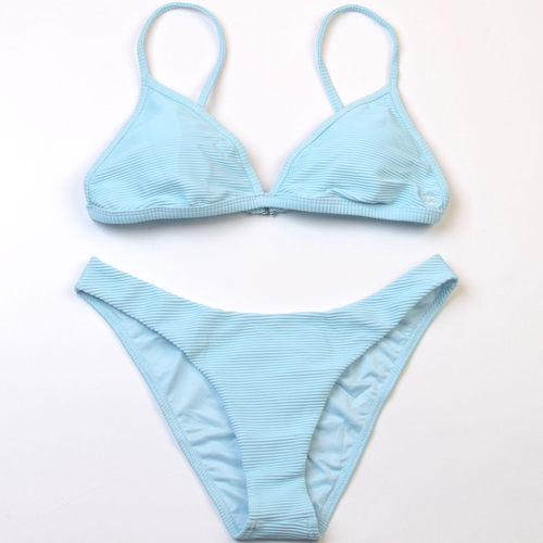 澳洲品牌纯色聚拢比基尼bikini