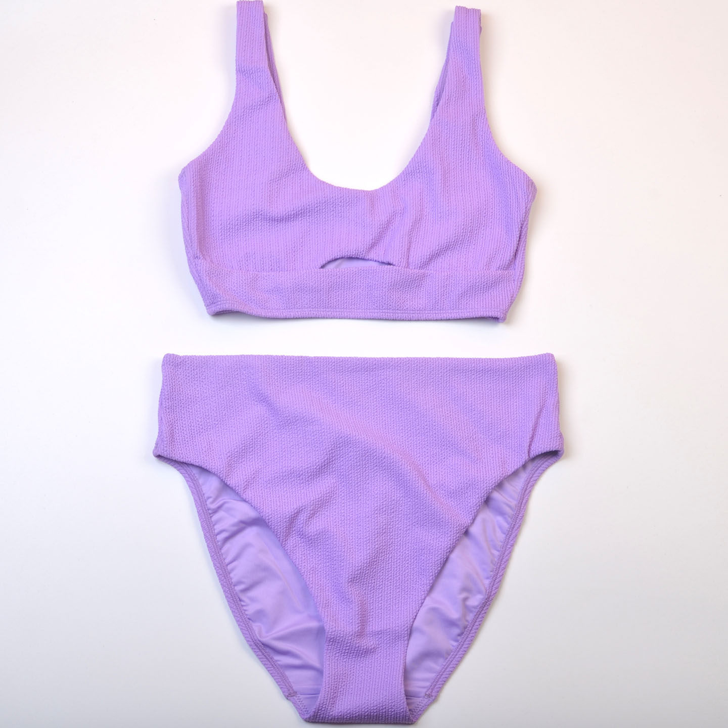 英国N**T品牌度假海边纯色保守遮肚分体泳衣显瘦泳装女款