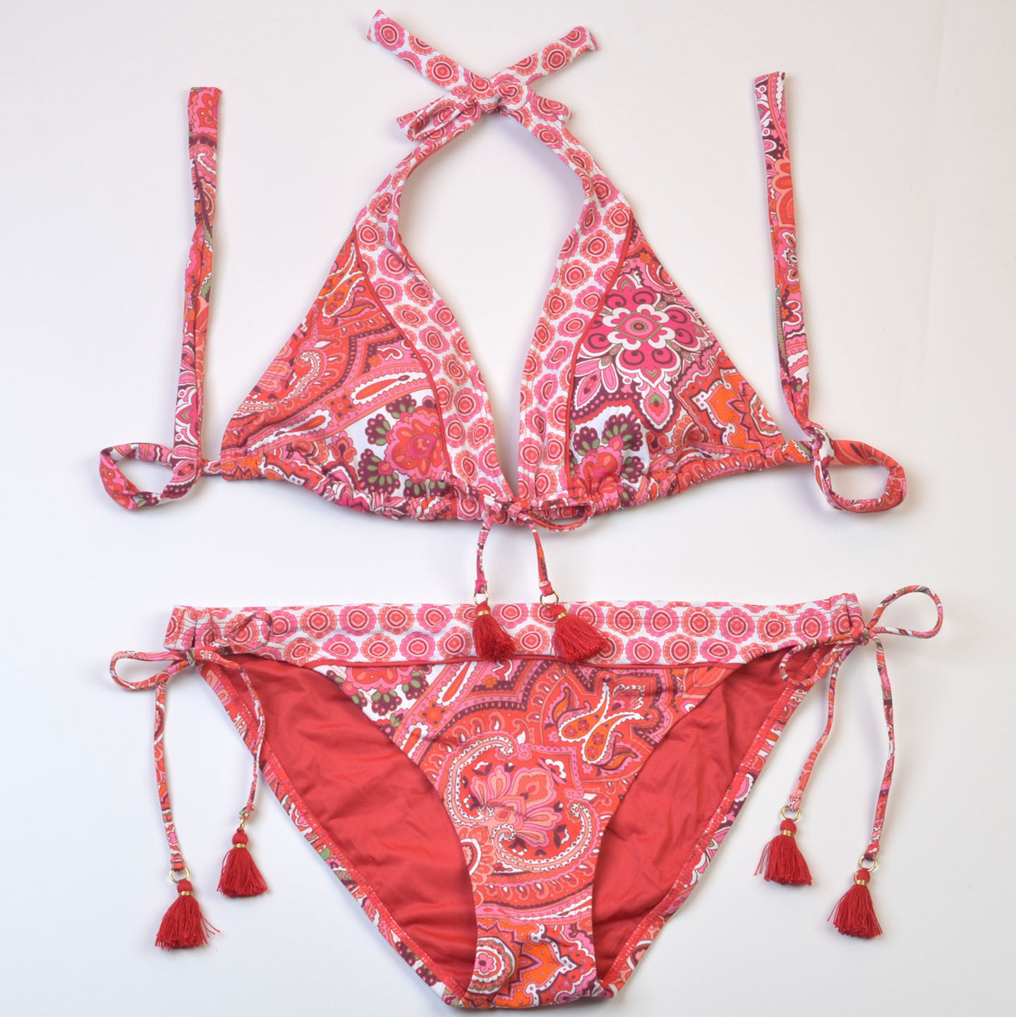 新款美国设计师品牌BL**度假大胸聚拢比基尼大码分体泳衣bikini