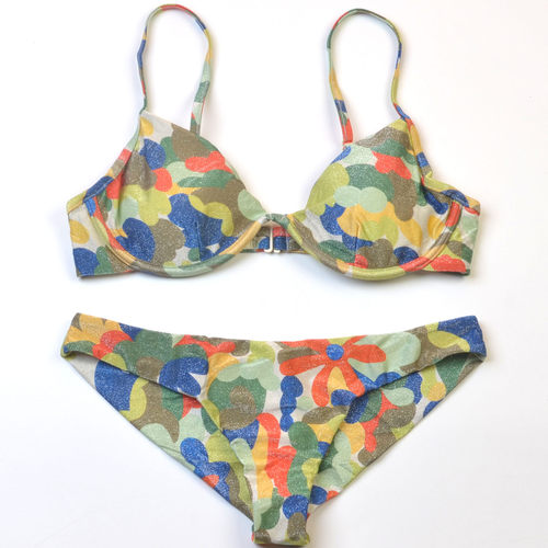澳洲时尚品牌*V*A海边钢托聚拢闪光比基尼性感bikini度假温泉泳装