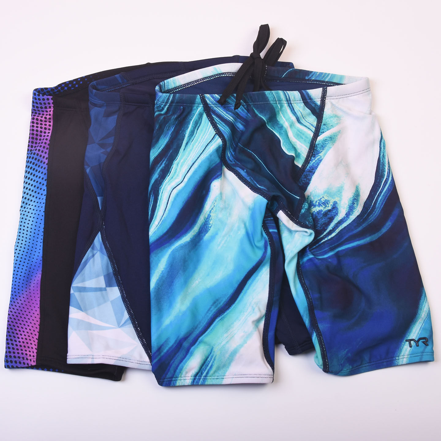 新款美国T家成人大童青少年男泳裤专业竞速训练防走光中长款抗氯