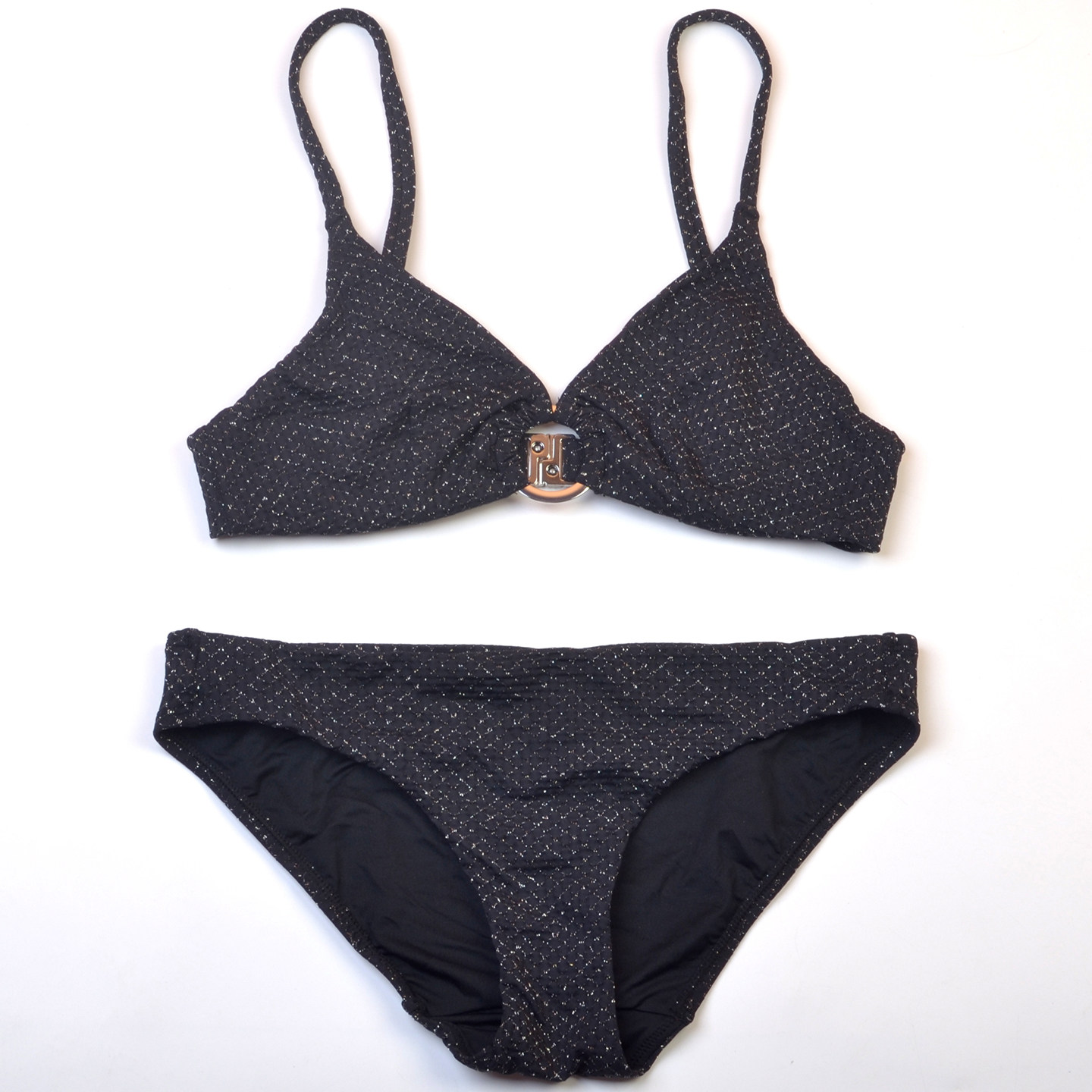 英国N*T品牌海边沙滩性感黑色闪光外贸比基尼时尚bikini泳装女款