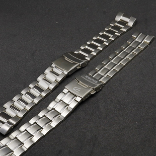 适配卡西欧手表带EFR-520 EF-533实心不锈钢表带男手表链钢带配件