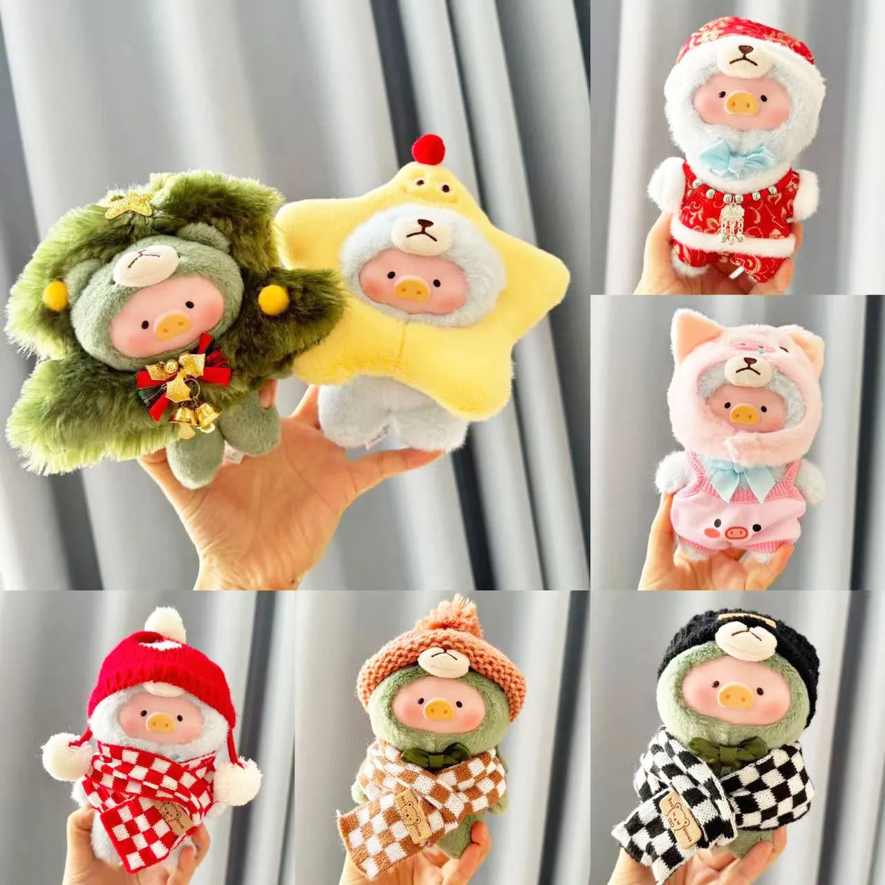 仅售衣服】挂件盲盒LuLu猪玩偶衣服搪胶脸毛绒挂件罐头猪公仔娃衣