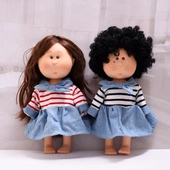 仅衣服 西班牙Mia土豆娃娃衣服24厘米mia公仔换装 条纹裙子