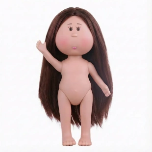 棕色三七直发24CM土豆娃娃mia公仔裸娃套装 华德夫手工女孩DIY娃娃