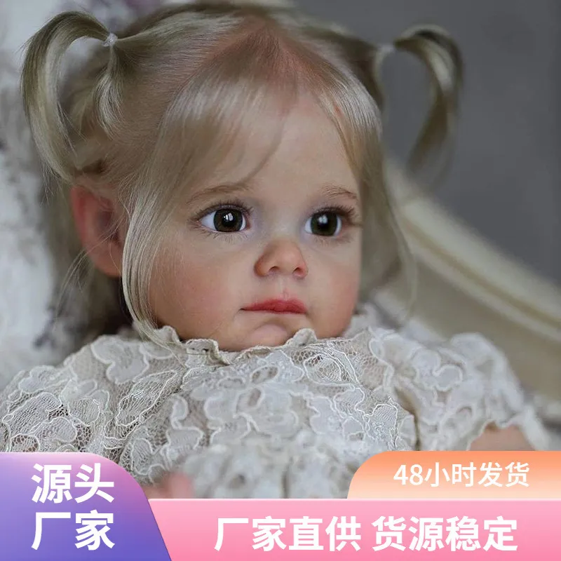 跨境婴儿22英寸仿真洋娃娃精致手工彩绘3D皮肤触感重生娃娃
