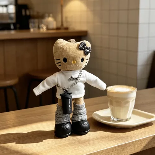 可爱黑皮长腿kt挂件公仔长腿kt玩偶包包毛绒公仔hellokitty小挂件