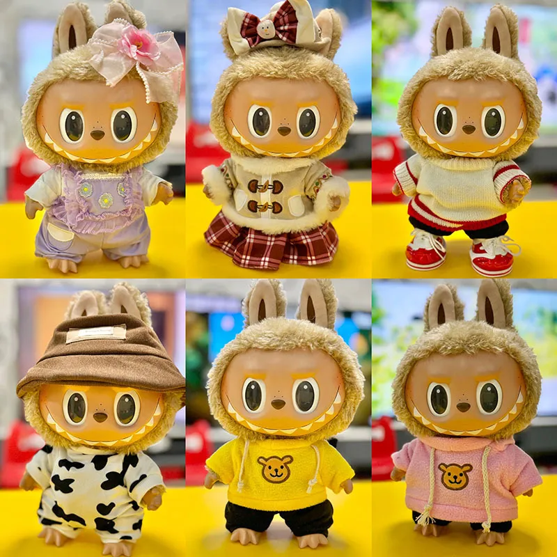 [超美家]38cm拉布布毛绒娃娃衣服着替Labubu公仔衣服圣诞套装休闲