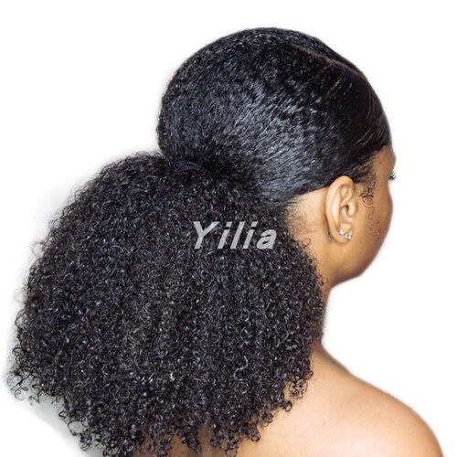 Afro Kinky Curly Drawstring Ponytail Human hair With Clips