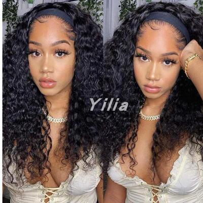 Headband Curly Wigs Wet and Wavy Wig
