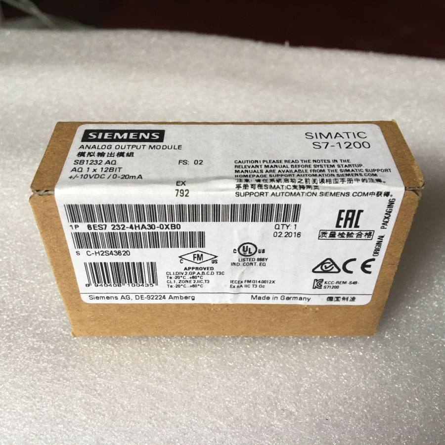 西门子S7-1200PLC SB1232模拟量模块6ES7232-4HA30-0XB0