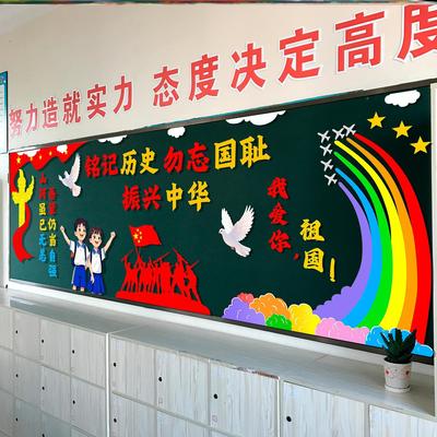 主题文化先烈墙面贴中国墙贴中小学振兴中华黑板报铭记勿忘牢记