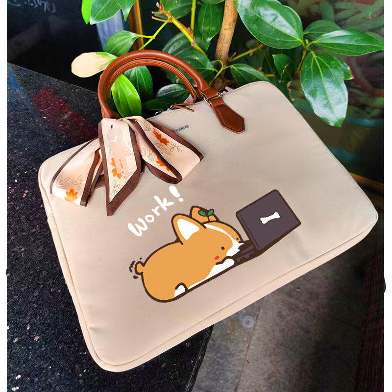 笔记本印花电脑包女高级感手提包内胆商务公文包文件包适用于联想苹果华为戴尔惠普华硕宏基小米神舟三星