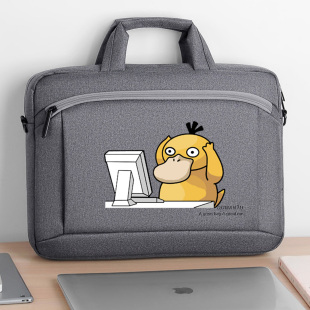 手提斜跨笔记本电脑包气囊绒毛适用于小米惠普神舟苹果华为宏基16联想拯救者15.6寸戴尔y7000华硕14英寸