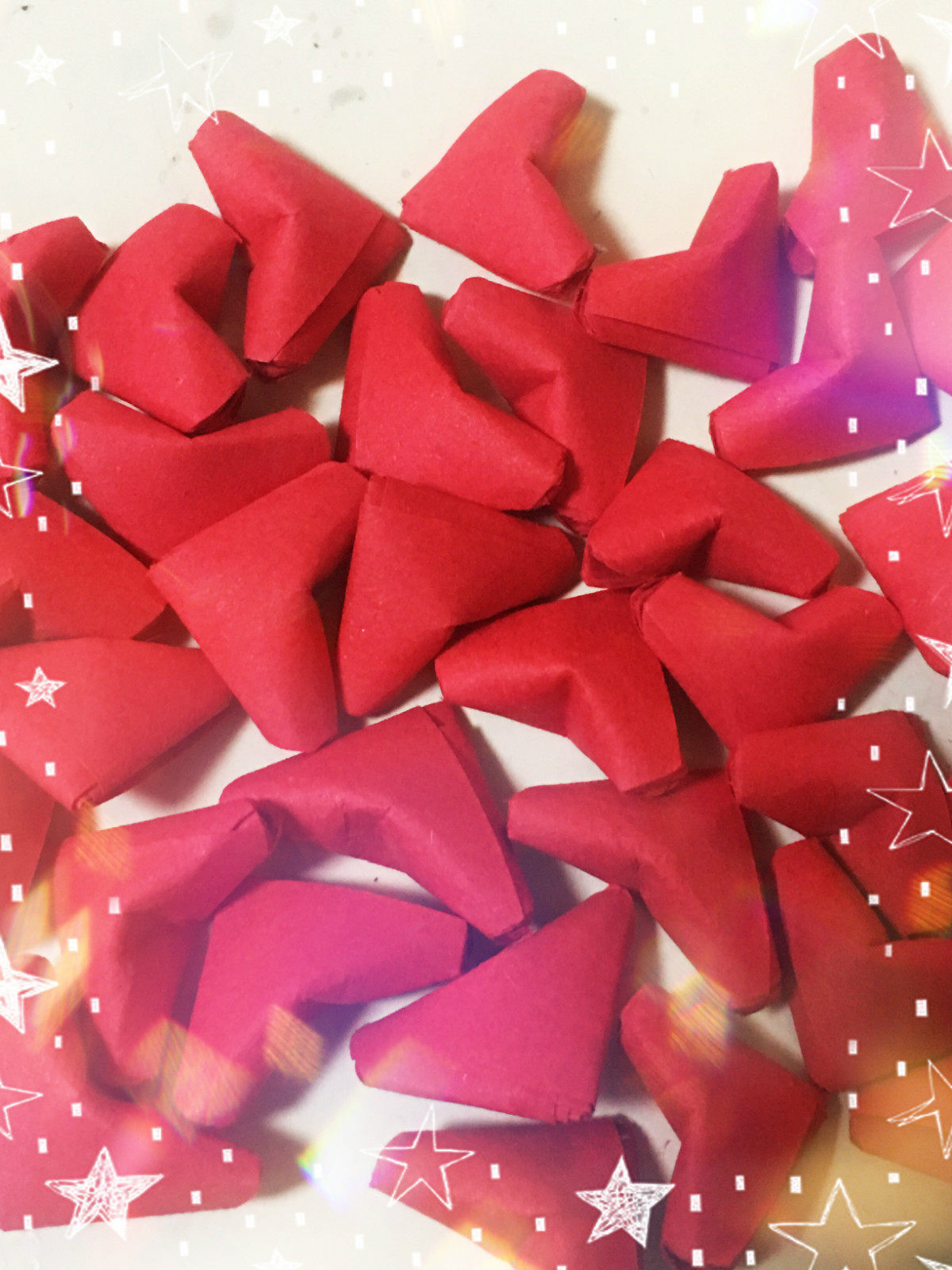 包邮手工立体小爱心 小桃心折纸 红色 diy星星 许愿纸条 生日礼品