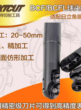 NEXTCUT球头铣刀杆 BCFL-10R/12.5R/15R/20R/25R 四刃球头铣刀杆