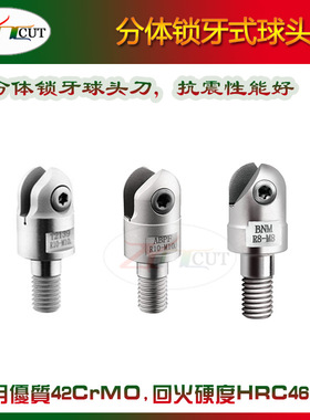T2139M/BNM/ABPFM-8R/10R/12.5R/15R球刀 分体抗震锁牙式球头刀杆