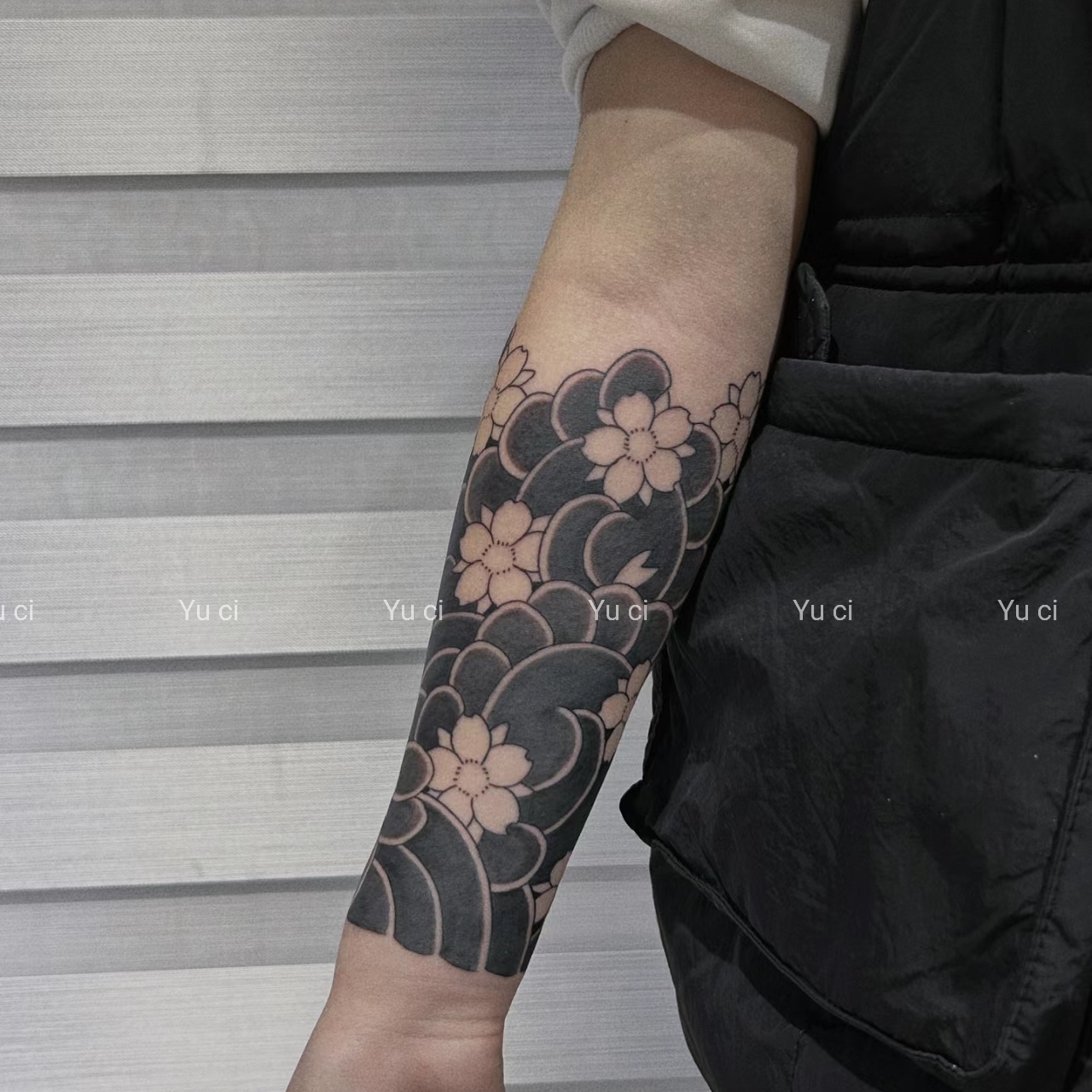 草本果汁半永久（两张）樱花臂日式男女防水持久潮流不反光纹身贴