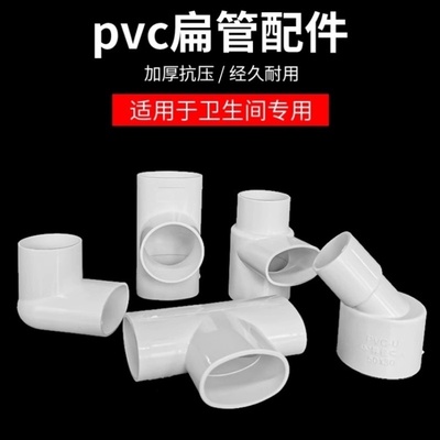 扁管配件扁直接PVC管配件圆扁管配件地漏移位器110下水管配件大全