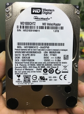 WD/西部数据 WD1000CHTZ猛禽万转西数机械硬盘1tVelociRaptor硬盘