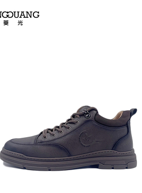 菱光男鞋2022冬季新款低帮复古工装鞋休闲潮流百搭皮鞋M223B9001
