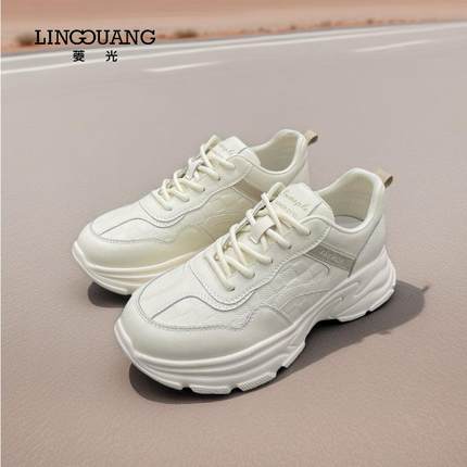 菱光厚底老爹鞋2025春季新款女鞋显脚小休闲运动鞋B53DY512