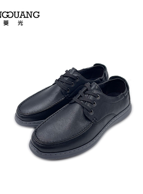 菱光男鞋2023春季新款休闲商务单鞋便携松紧带平底皮鞋A233JK7010
