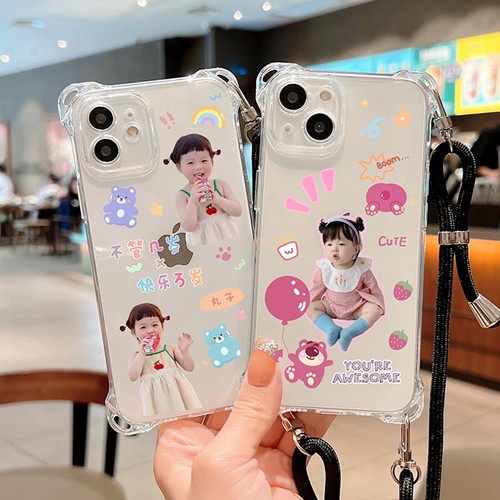 四角开孔透明壳斜挎手机壳定制