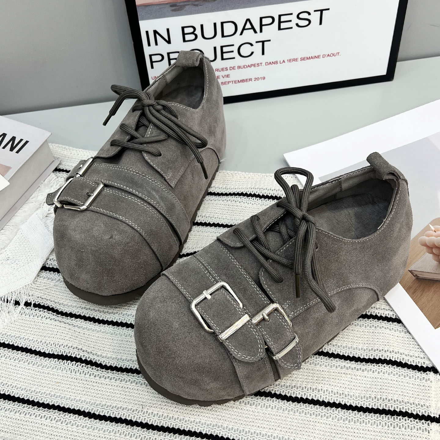 真皮卡皮巴拉厚底增高勃肯鞋女2026春季新款百搭休闲舒适复古单鞋,女鞋,勃肯鞋/软木鞋,淘宝优惠券,粉丝福利购,淘宝优惠卷