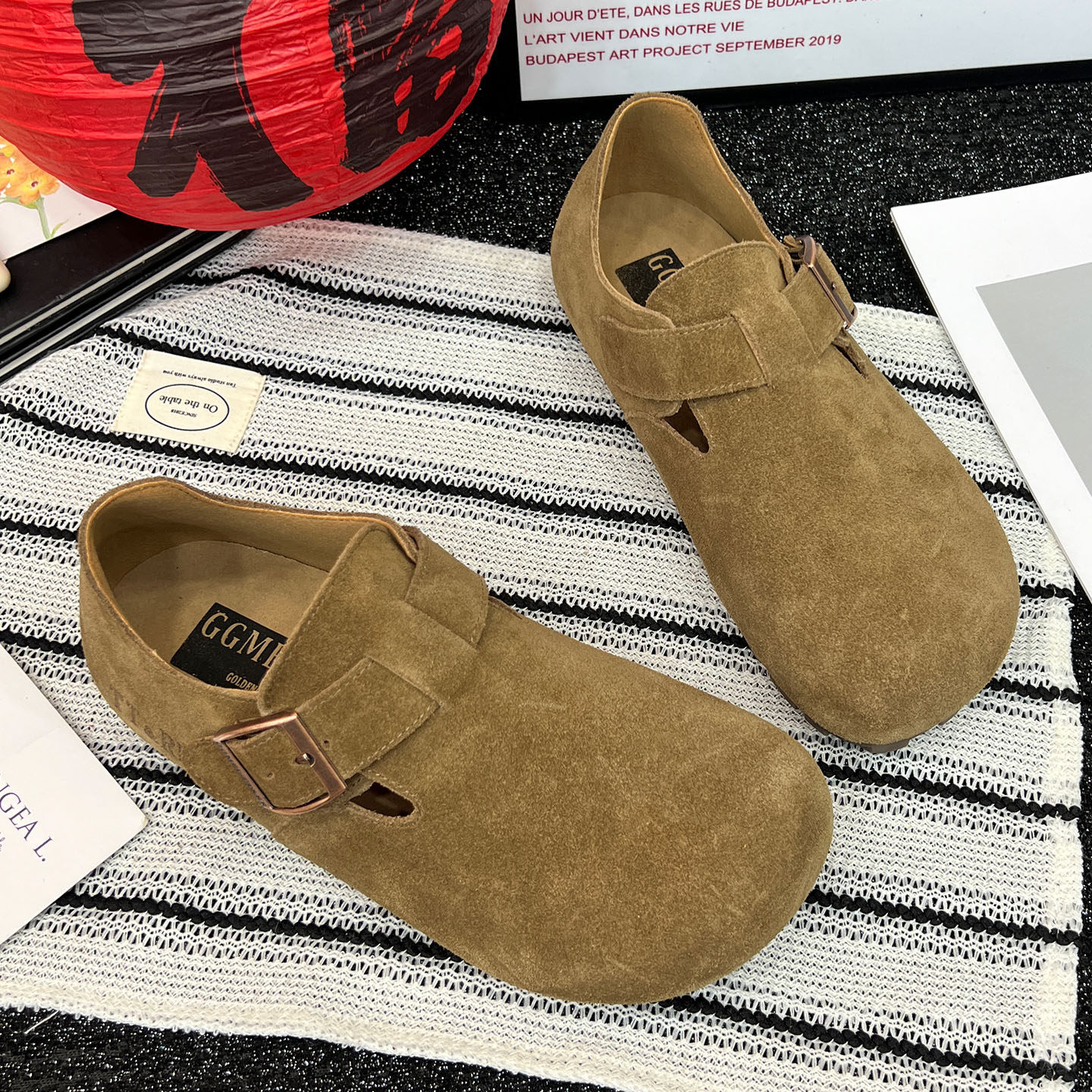 复古真皮勃肯鞋女百搭大头丑萌平底舒适休闲单鞋一脚蹬懒人豆豆鞋,女鞋,勃肯鞋/软木鞋,淘宝优惠券,粉丝福利购,淘宝优惠卷