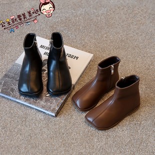 韩国代购女童短靴秋冬宝宝靴子加绒皮靴韩版软底公主靴儿童马丁靴