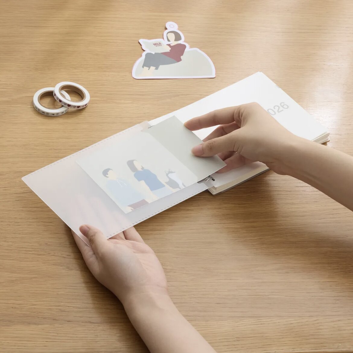 日本MUJI无印良品2026新年款封面线圈款横式月周记事本日程本