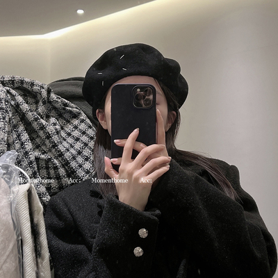 MOMENTHOME黑色贝雷帽