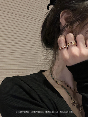 MOMENTHOME字母戒指女