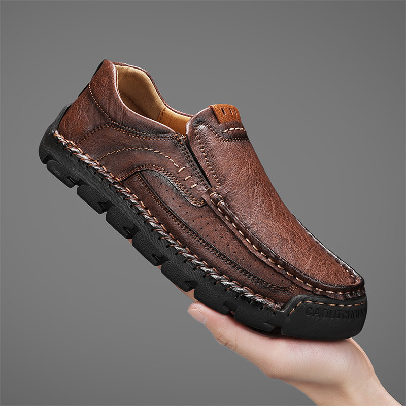 秋季新款英伦休闲鞋潮流复古风低帮一脚蹬乐福鞋手工缝线大码男鞋,流行男鞋,休闲皮鞋,淘宝优惠券,粉丝福利购,淘宝优惠卷