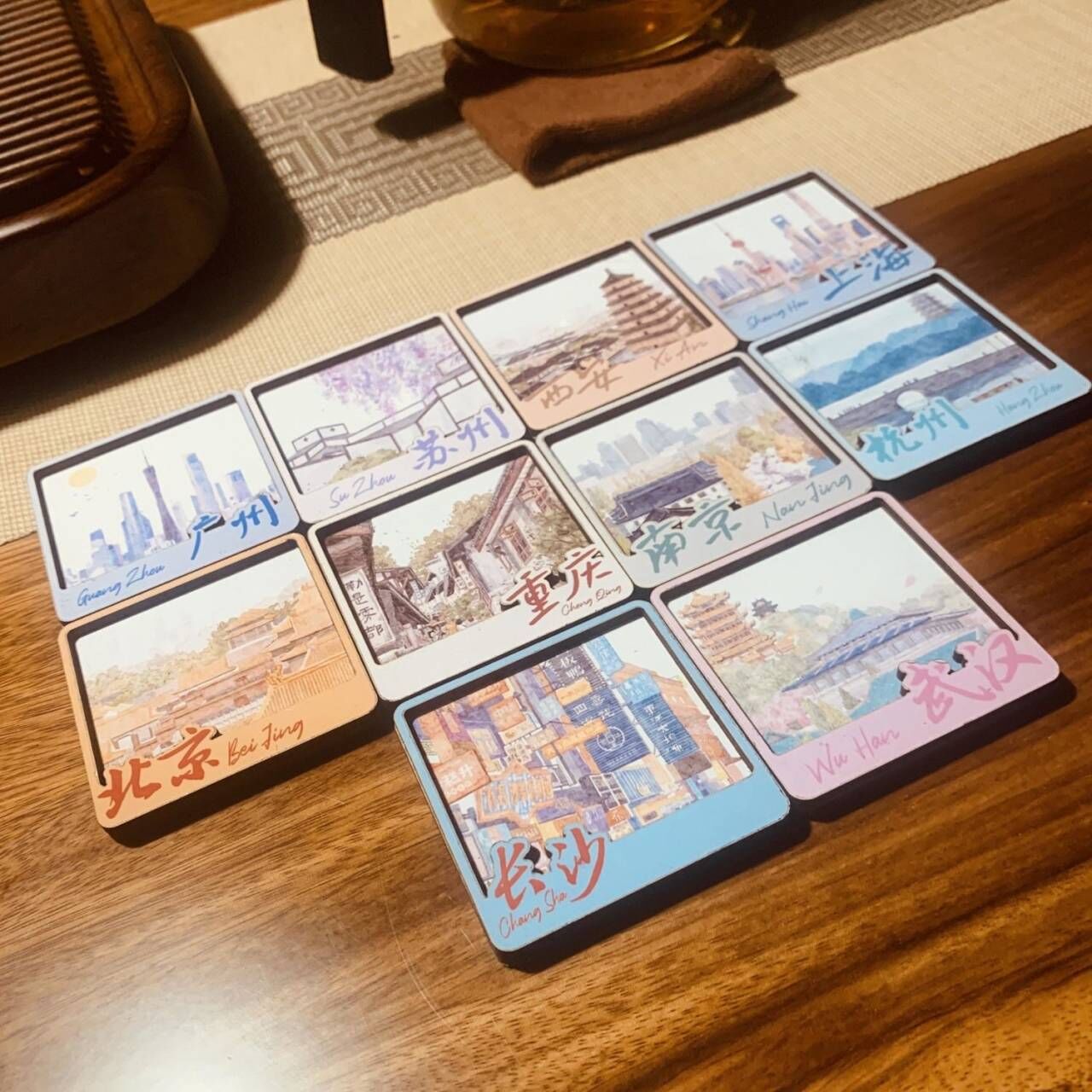 木质城市冰箱贴旅游纪念品