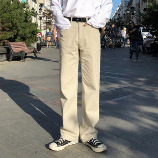 纯色复古宽松学生长裤 MRCYC新款 韩系潮流百搭直筒裤 男士 子 休闲裤