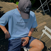 韩系宽松纯棉半袖 MRCYC字母刺绣短袖 T恤男夏季 百搭高级感圆领T恤