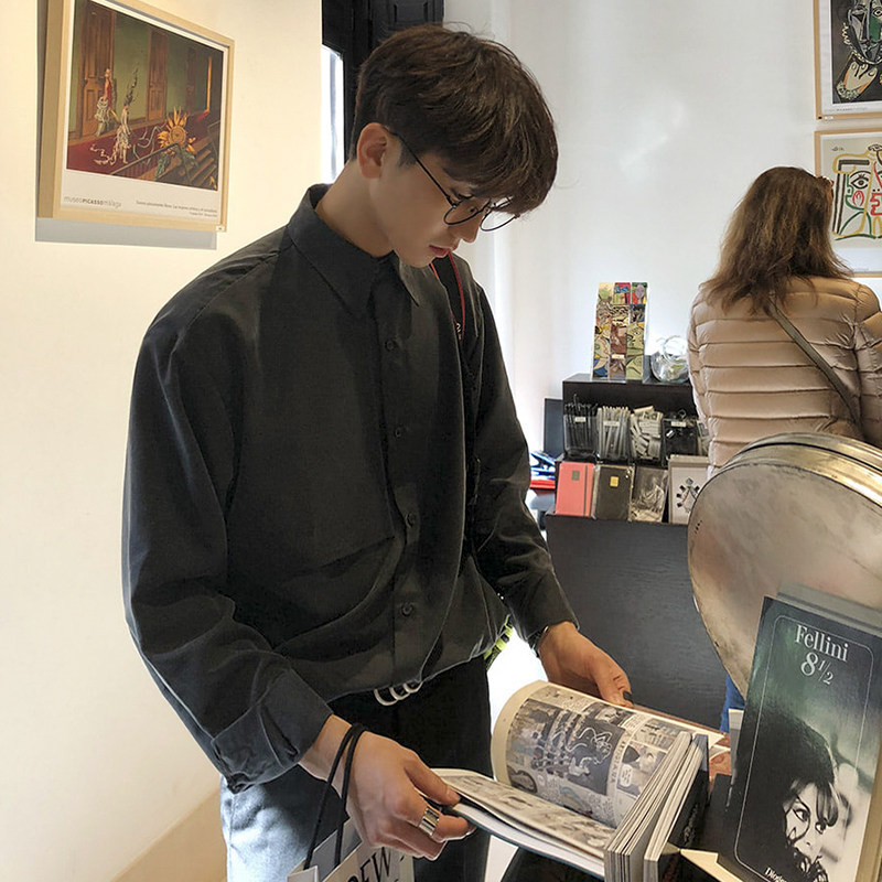 MRCYC韩系长袖衬衫男ins潮气质复古垂感免烫休闲衬衣宽松潮流,男装,衬衫,淘宝优惠券,粉丝福利购,淘宝优惠卷