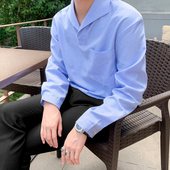 秋季 MRCYC条纹衬衫 男长袖 外套韩系潮流帅气休闲宽松dk制服衬衣潮