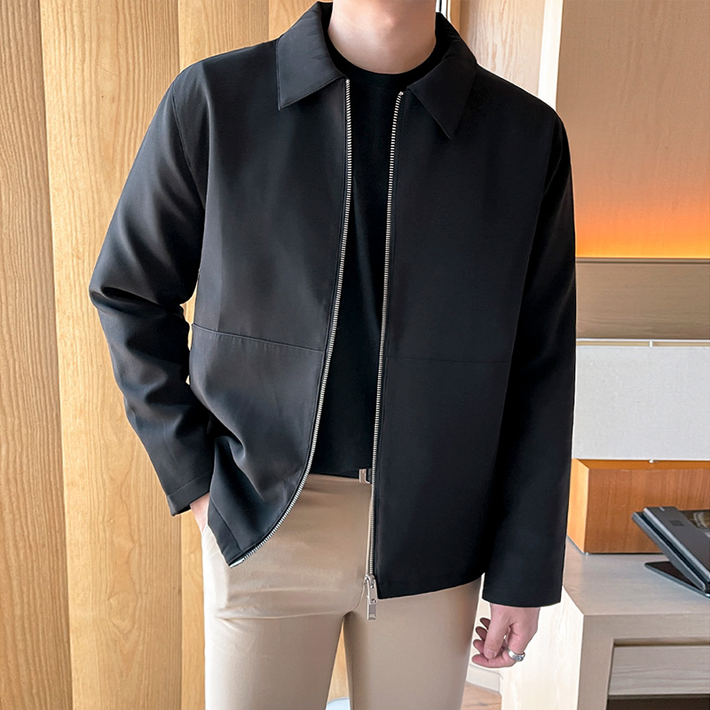 MRCYC春秋宽松翻领纯色夹克外套