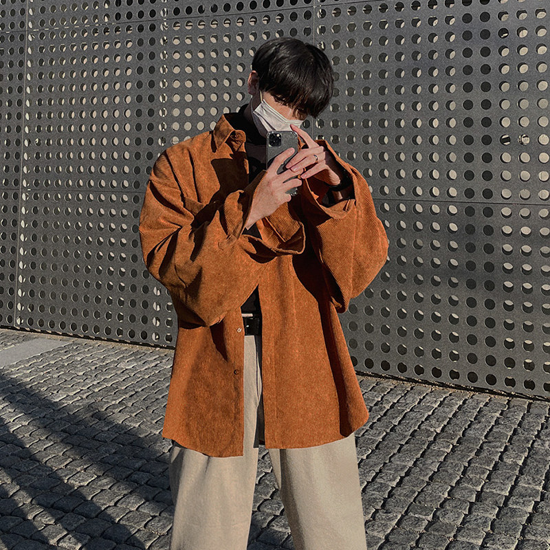 MRCYC灯芯绒衬衫男士长袖秋冬韩系宽松潮流休闲复古百搭衬衣外套,男装,衬衫,淘宝优惠券,粉丝福利购,淘宝优惠卷