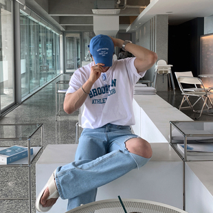 宽松圆领短T韩系潮流纯棉半袖 夏季 上衣 T恤男士 MRCYC痞帅印花短袖